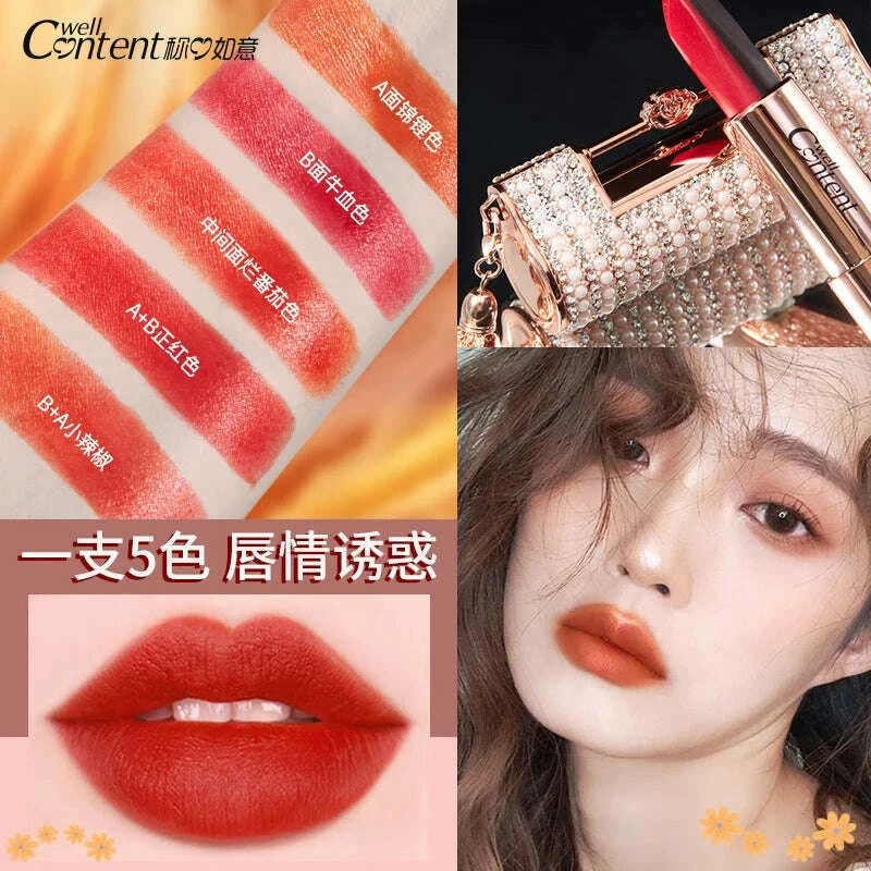 5-in-1-colors-lipstick-matte-velvet-sexy-red-lip-tint-smooth-long-lasting-waterproof-easy-to-wear-magic-lip-makeup-for-women-kimlud-kimlud-33917397