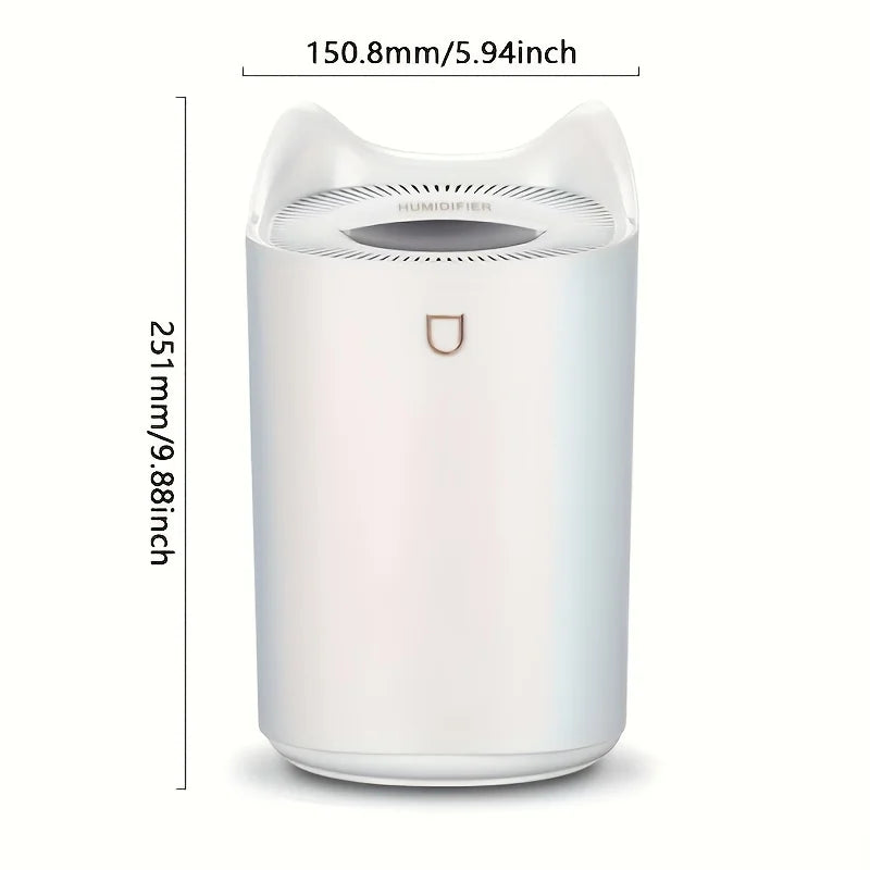 3.3L Large Capacity Double Nozzle LED Light humidifier Ultrasonic 3300ml Essential Oil Diffuser H2o Room Air Humidifiers