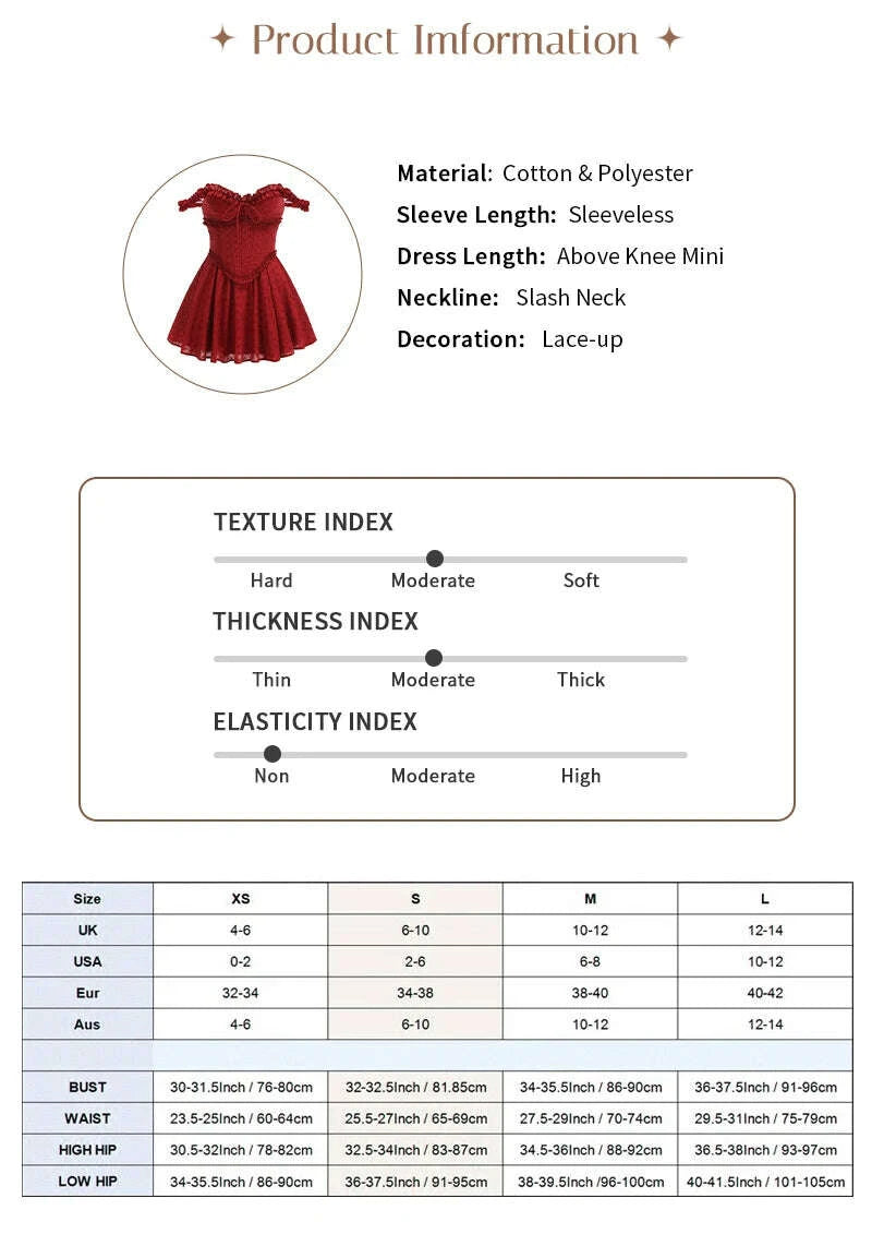 KIMLUD, VC Trendy Red Off-Shoulder V Neck Mini Ruffled Dress with Corset Top for Festival & Event Favorite Gown, KIMLUD Womens Clothes