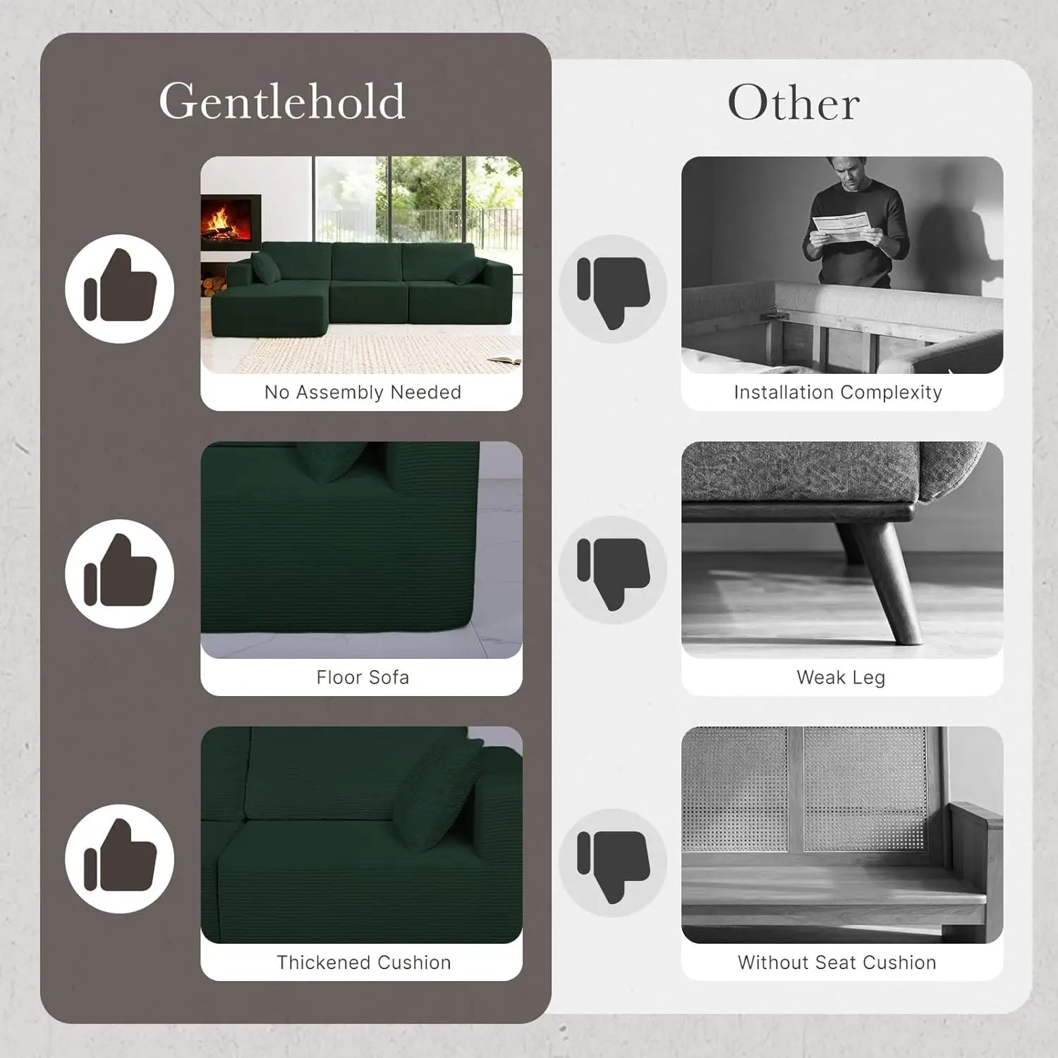 U-Shaped Modular Sofa With Chaise — Emerald Green | KIMLUD