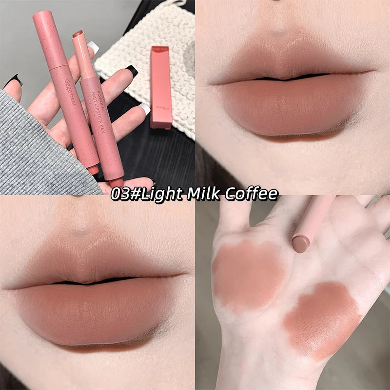 Gege Bear Pink Matte Lipstick Pen Matte Matte Long-lasting Whitening Lip Gloss