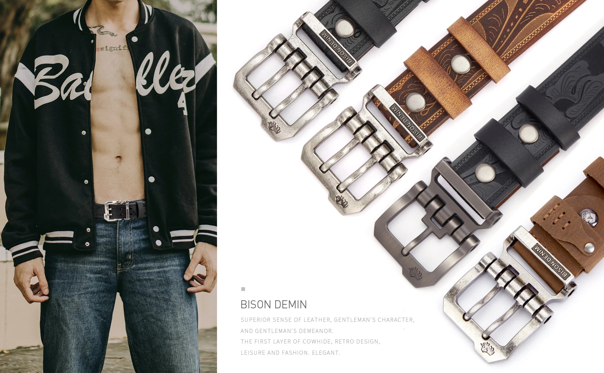 Genuine Cowskin Leather Belt Vintage Pin Buckle Luxury Casual Accessory — Brown | KIMLUD
