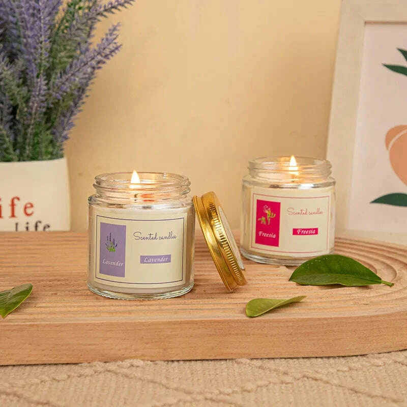 KIMLUD, Lavender Scented Candles with Glass Jar Packaging and Gold Lid - Aromatherapy Accents Relaxing Bedroom & Living Room Fragrance, KIMLUD Womens Clothes