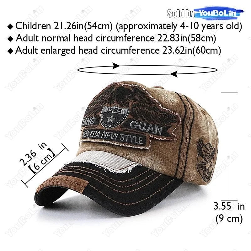 Various Sizes Suitable For Different Family Members Parent-Child Letter Pattern Patch Embroidery Cotton Adjustable Baseball Cap