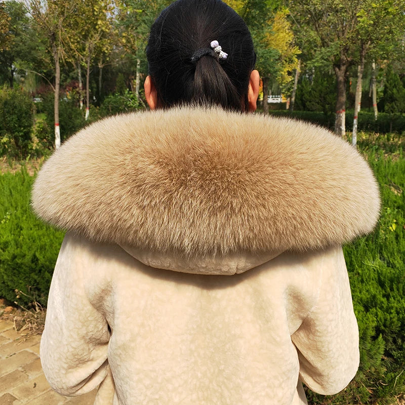 Fox Fur Collar – Hood Decor for Down Coats – Real Fox Fur | KIMLUD