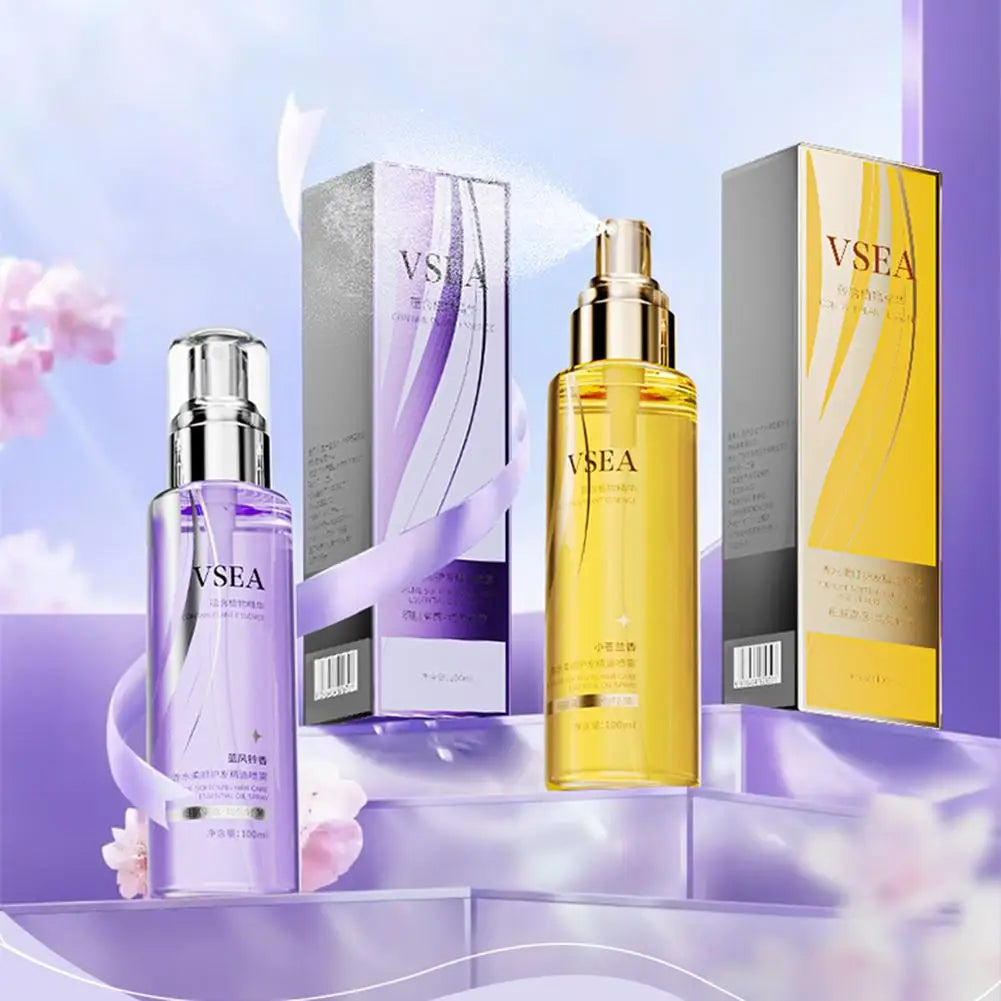 Essential Oil Hair Spray Repair Dry Anti-Frizz Smooth — Golden Amber | KIMLUD