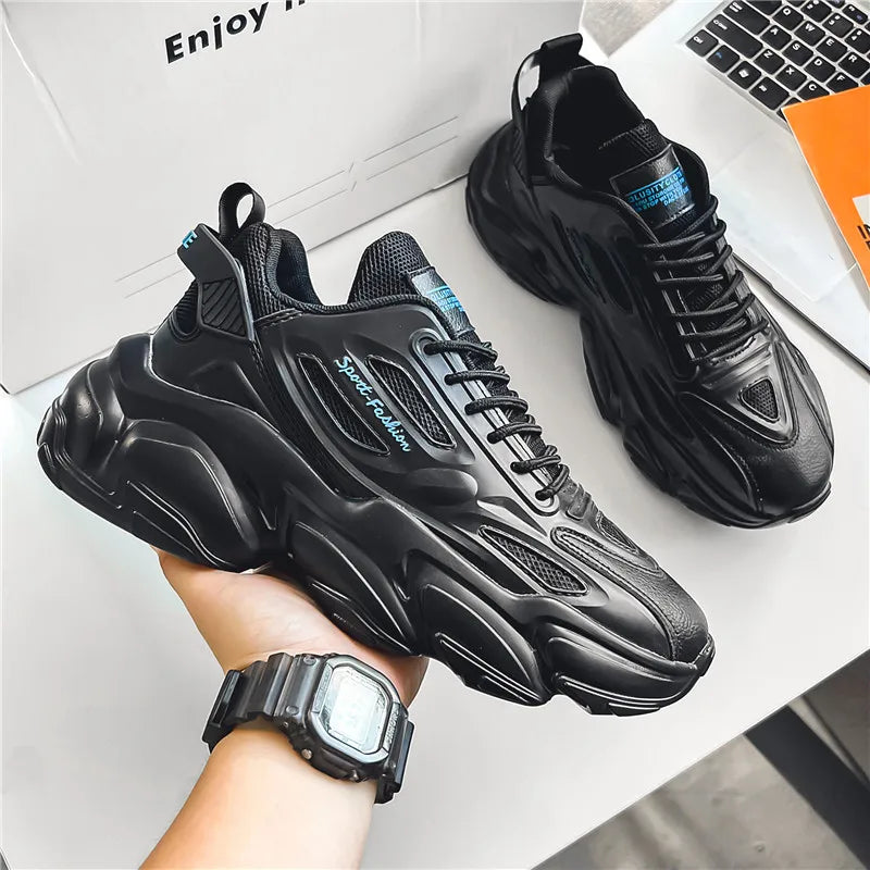 Breathable Mesh Sneakers Sport Walking — Black | KIMLUD