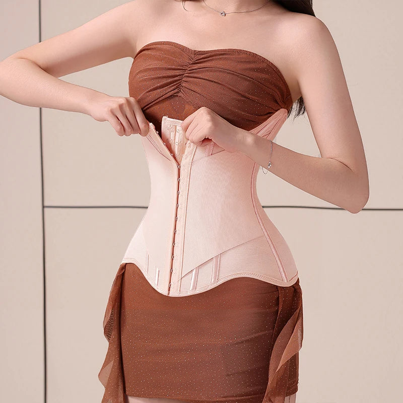 MiiOW U-shaped Waist Trainer Corset Women Buttoned Shapers Breast Lifted Waist Trainer Steel Bone Slimming Women's Shapewear