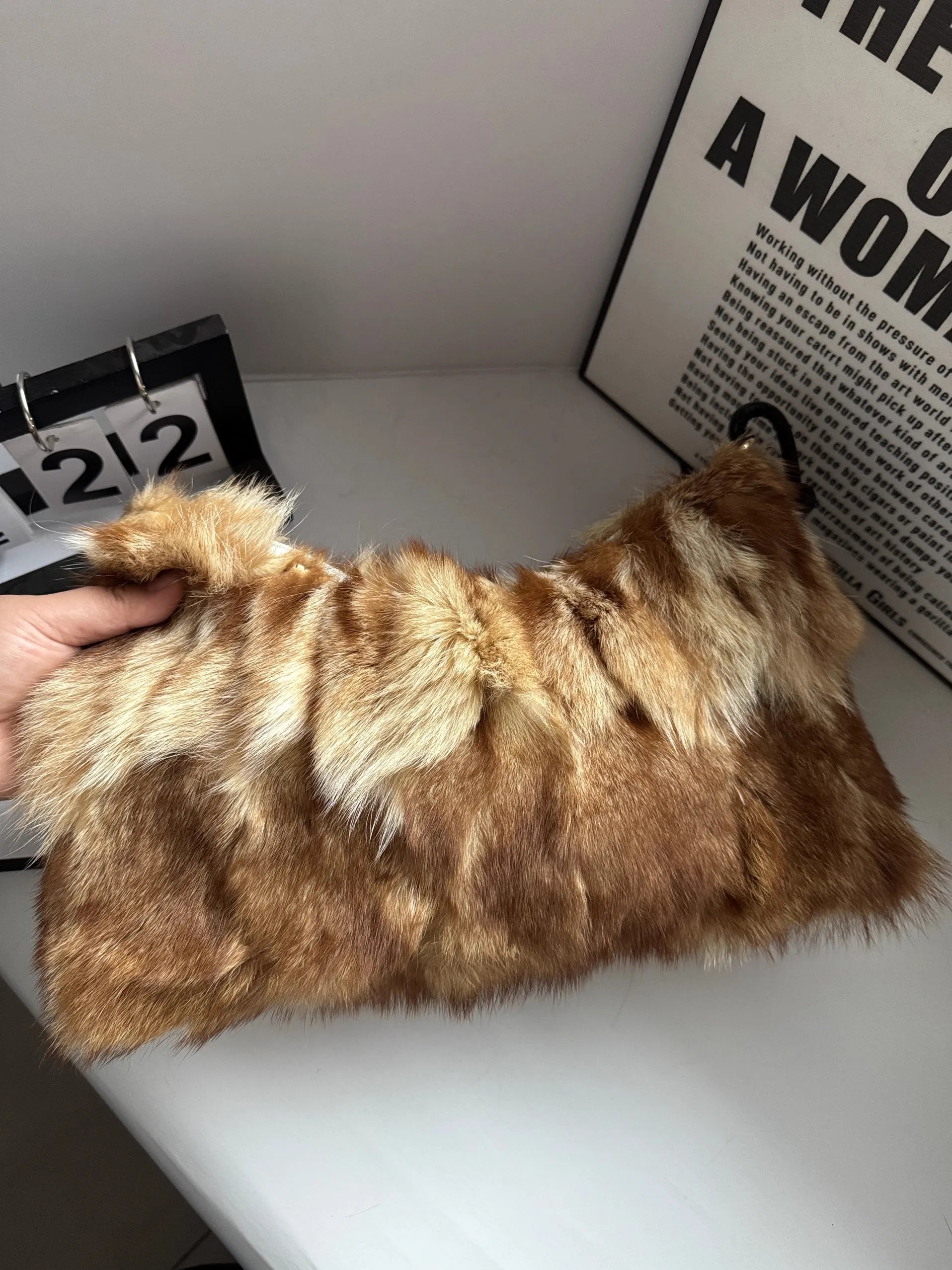 Winter Fox Fur Bag Women's Bag Fashion Handbag Ladies Bags Purses Women Shoulder Bag Real Silver Fox Fur Messenger Bags