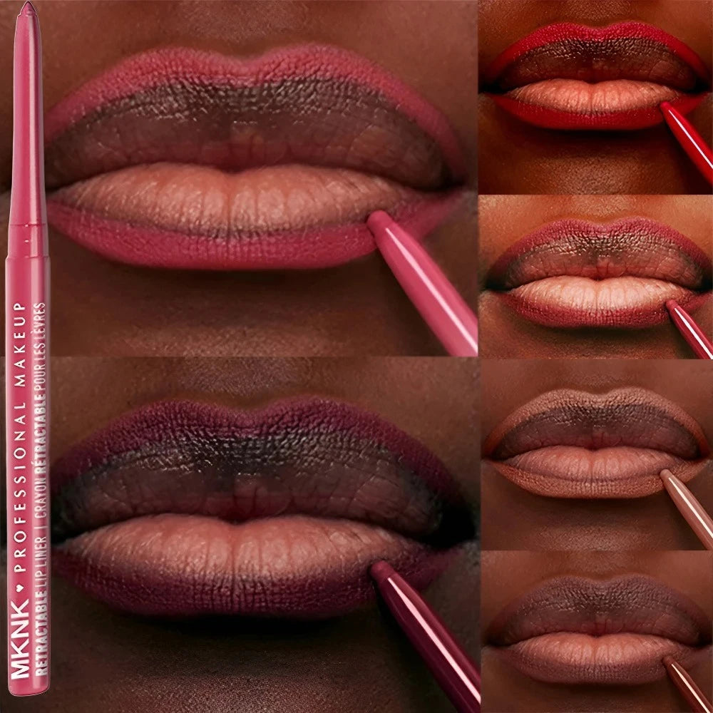 6 Color Matte Lipliner Pencil Brown Contour Tint Lipstick Waterproof Long Lasting Non-stick Cup Moisturising Lip Makeup Cosmetic