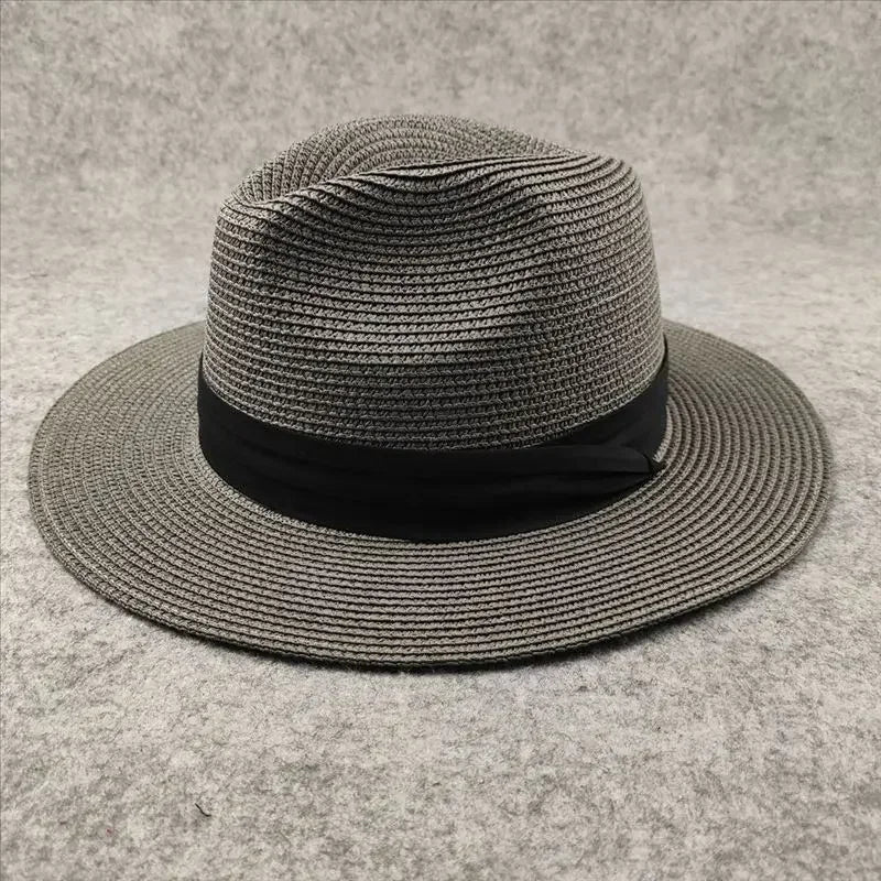 Panama Straw Sun Hat Plus Size 63cm Unisex — Natural | KIMLUD