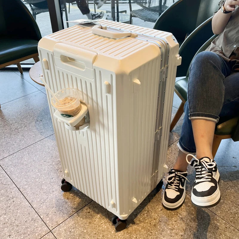 Aluminum-Frame Luggage Large Capacity Cup Holder — Black | KIMLUD