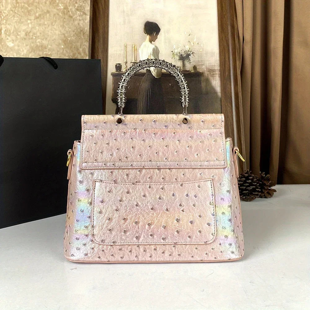 PU Crossbody Bag Laser Light Finish — Black | KIMLUD