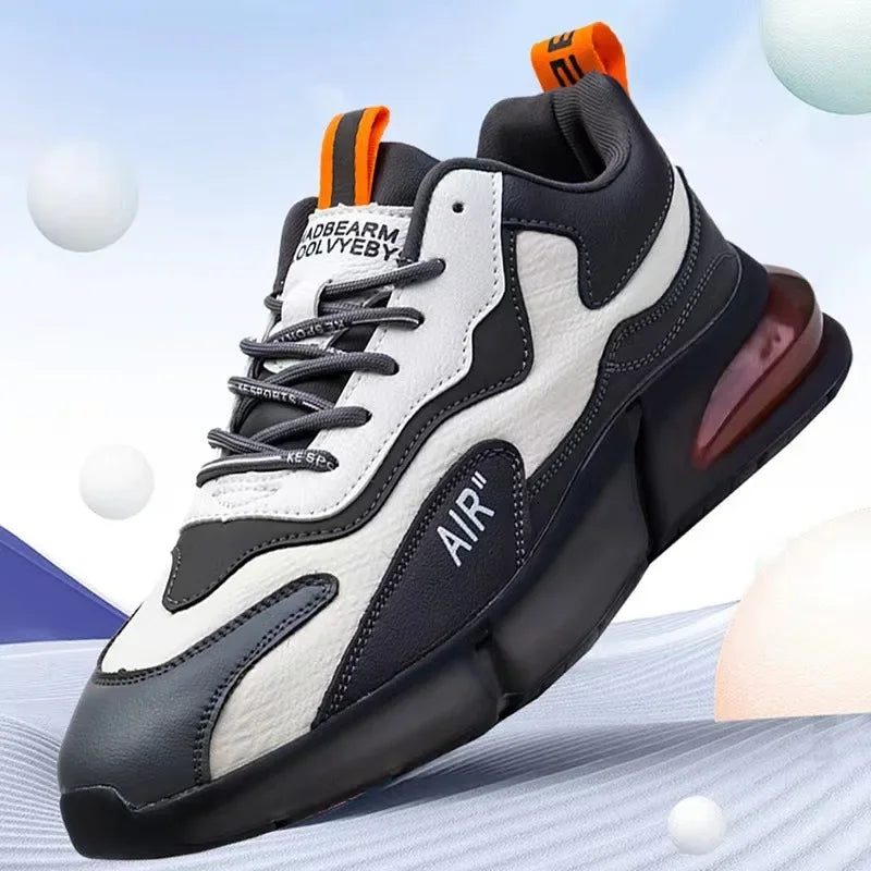 Leather Men's Shoes Comfortable Platform Sneakers for Men Casual Shoes Non Slip Wear-resistant Men Tennis Shoes Neakers Male