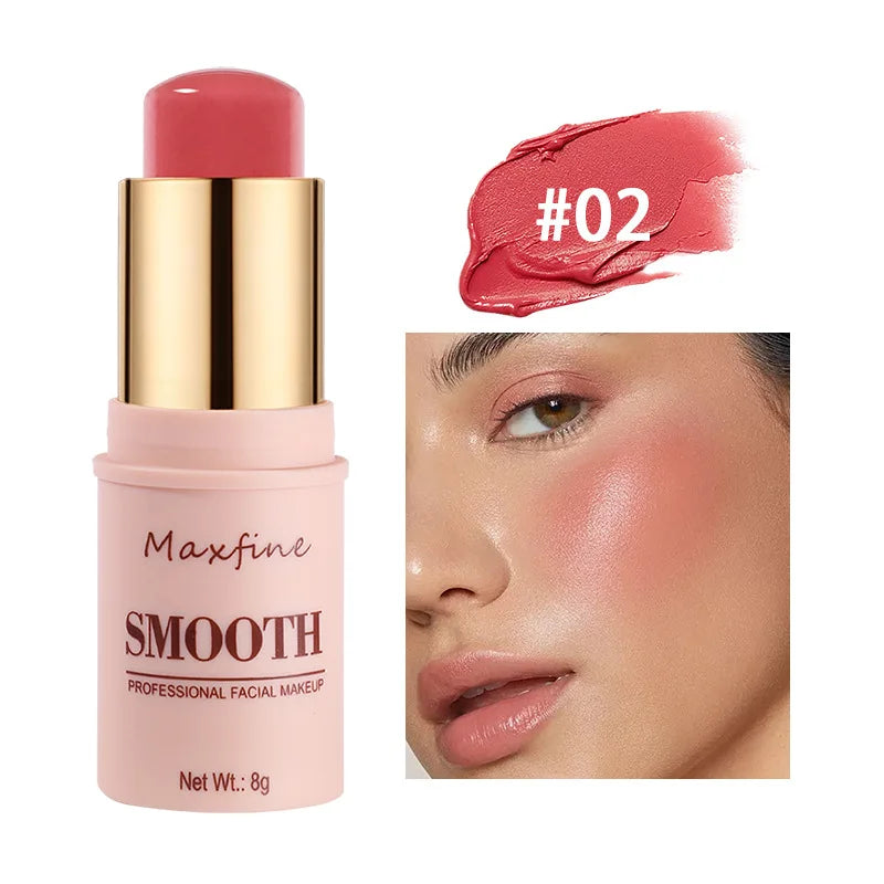 Sculpting Smooth Blush Stick With Natural Long Lasting Effect For Brightening And Universal Use On Eyeshadow And Lips