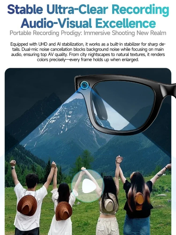 AI Camera Smart AI Translation Glasses 32 Million Pixels Sunglasses Wi-Fi Transfer Noise Reduction HD Photo and Video Anti-shake