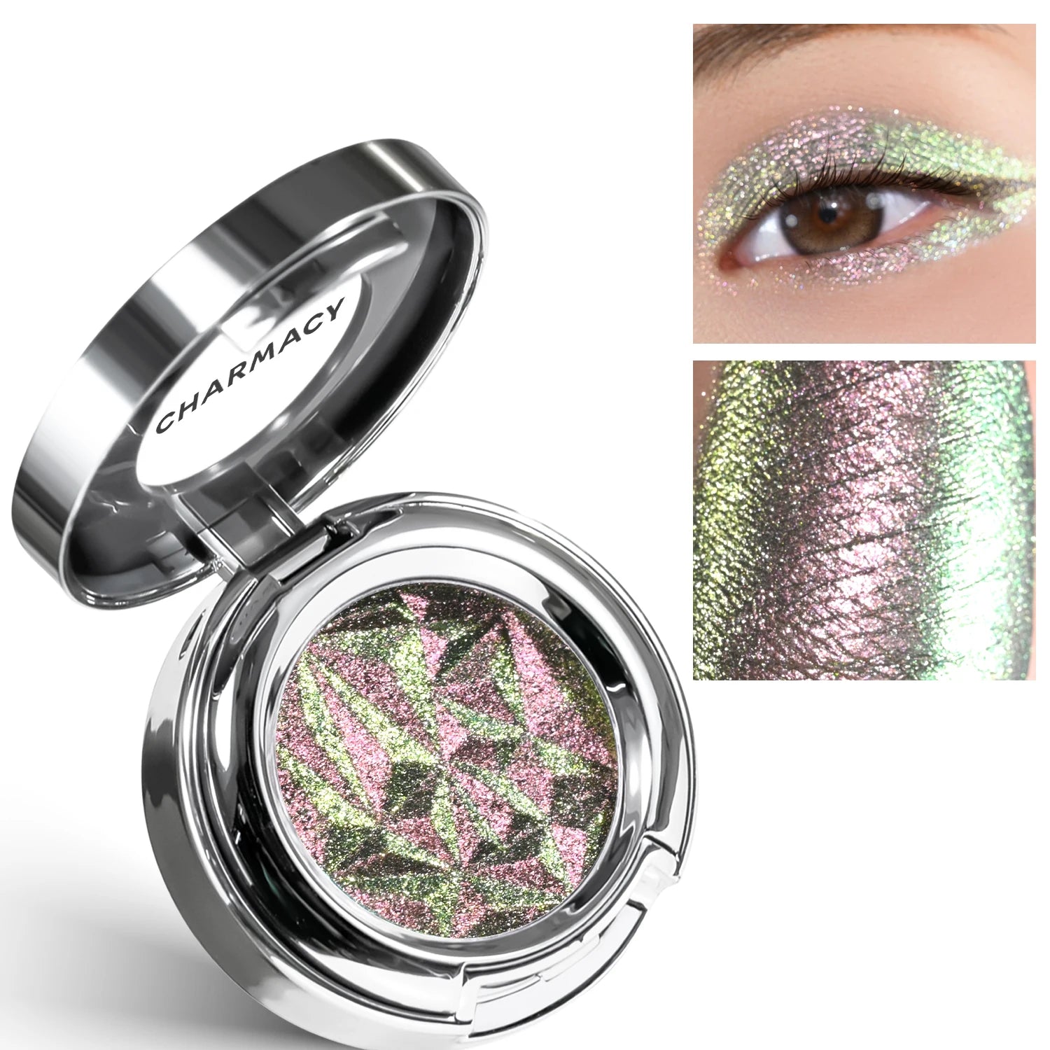 Color-Shift Glitter Eye Shadow High Pigment Long-Lasting Waterproof Smooth Blendable Formula — Teal | KIMLUD