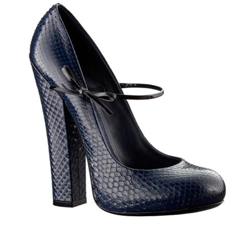 Heels – Butterfly Knot Strap – Leather | KIMLUD