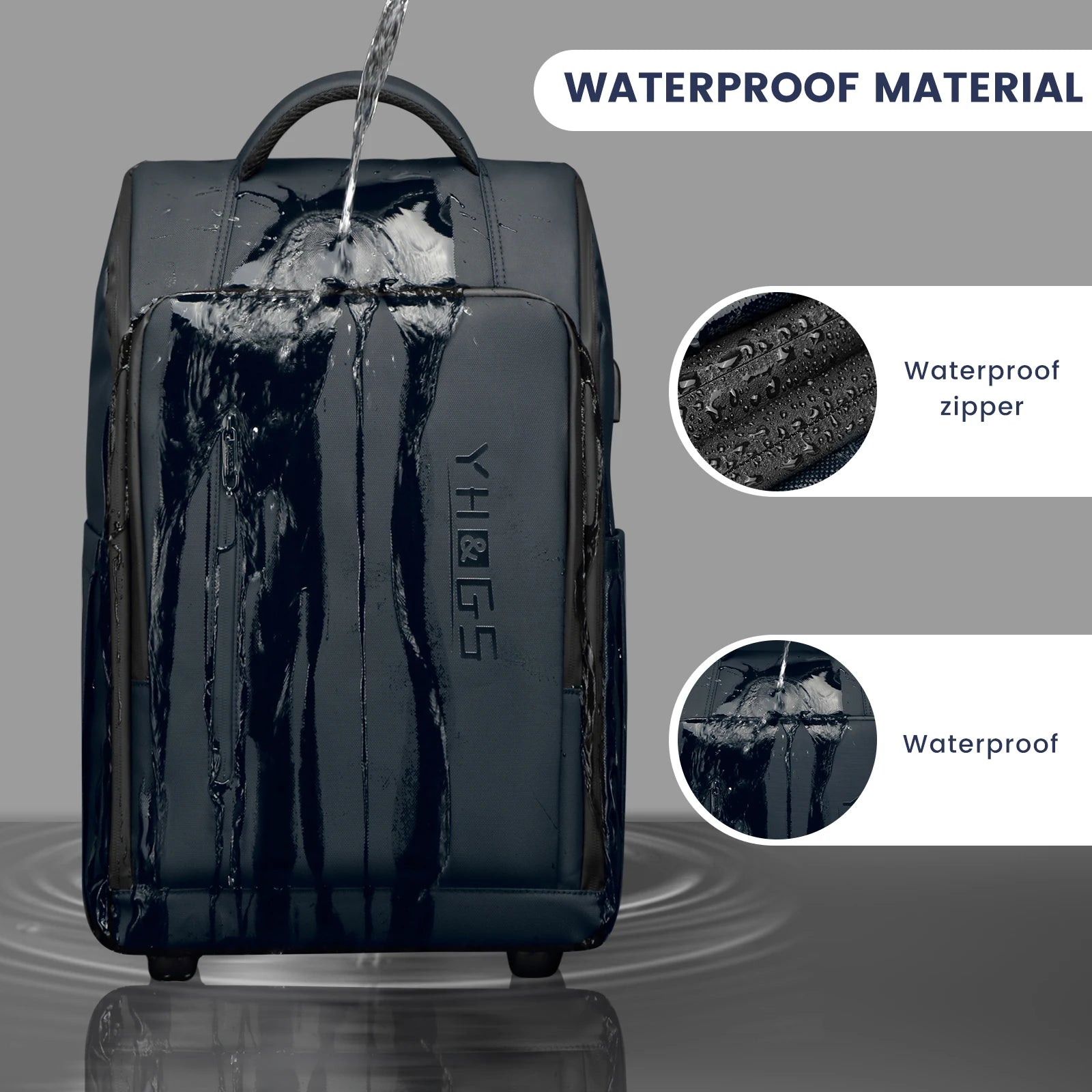 Business Rolling Backpack with Wheels Cabin Carry on Bag Waterproof Business Travel Laptop Bags Carry on Luggage bags 18 Inch