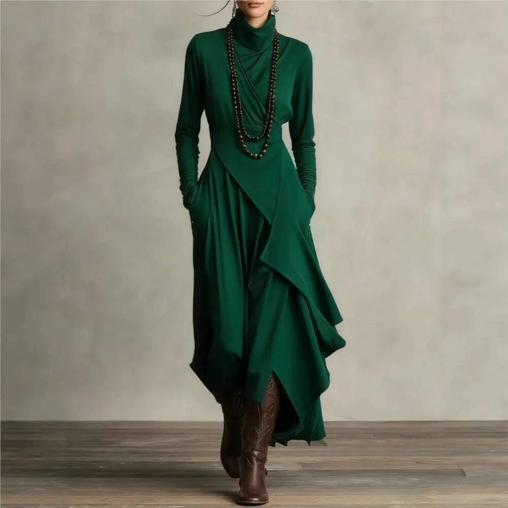 irregular-dress-solid-color-long-sleeve-spring-autumn-womens-new-cross-high-neck-long-dress-vestidos-para-mujer-ropa-mujerkimludkimlud-35565169