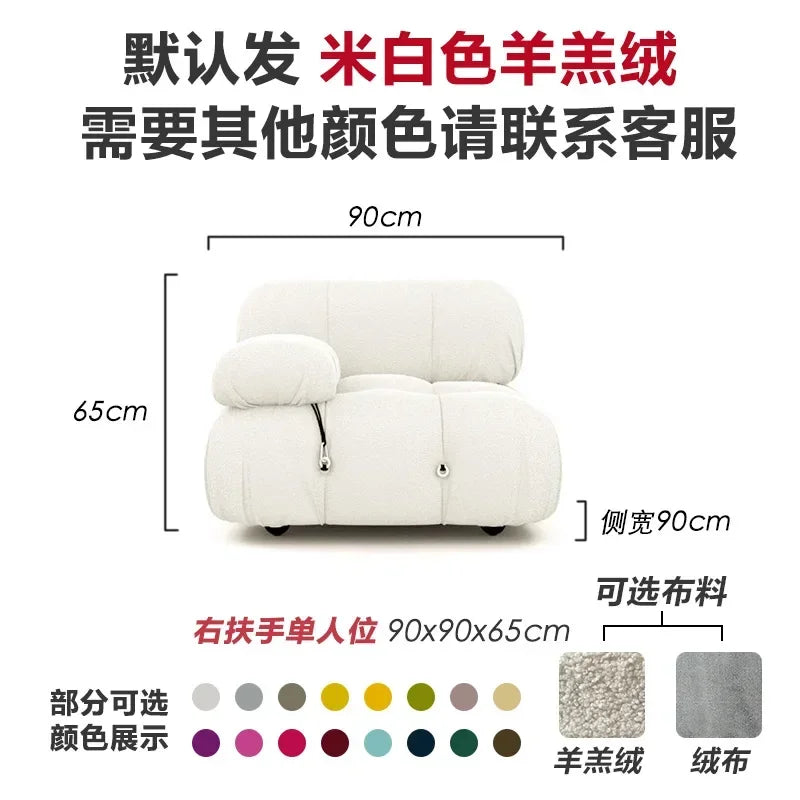 Nordic Modern Sectional Sofa Recliner With Ultra Plush Cushions And Minimalist Silhouette — Cream Ivory | KIMLUD