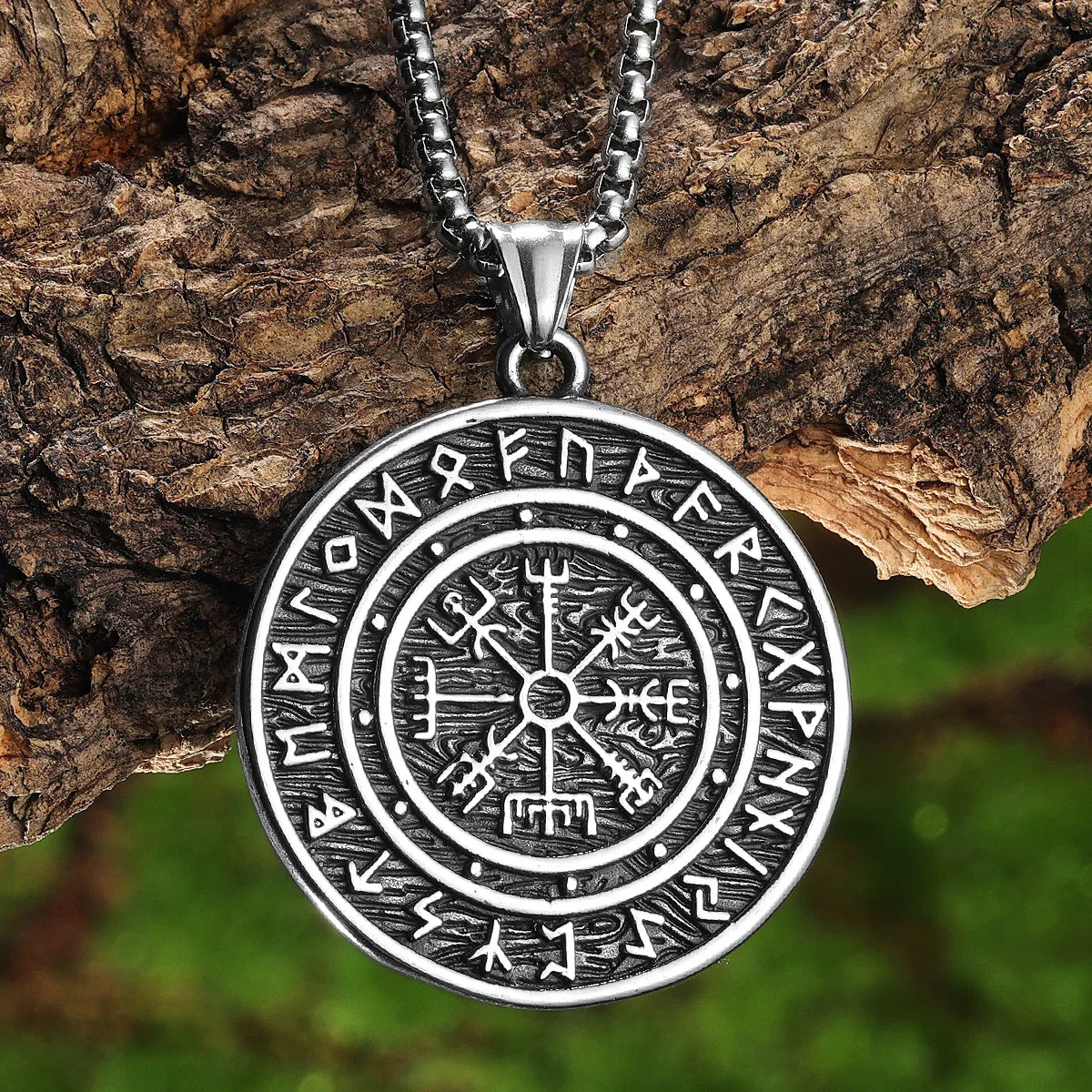 Viking Compass Rune Men Necklaces With Pendant Stainless Steel Jewelry For Male Women Punk Hip Hop Accessories Gifts Wholesale