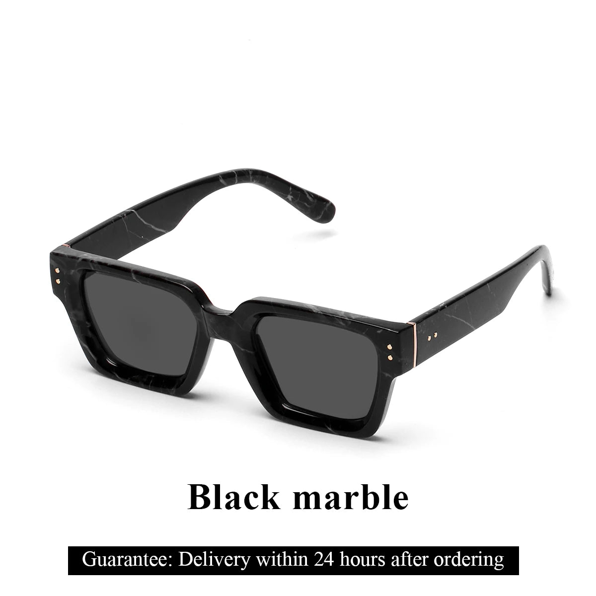 Retro Square Sunglasses Millionaire Shades — Black | KIMLUD