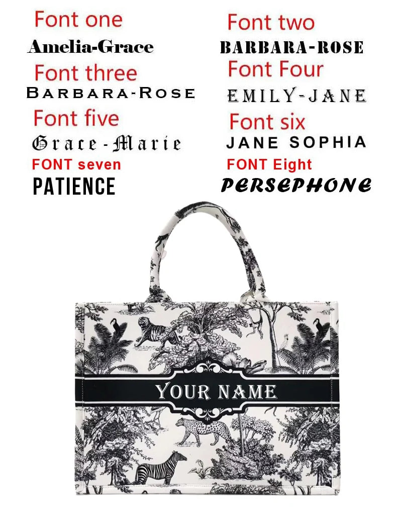 Personalized Tote Bag Canvas Printed — Natural | KIMLUD