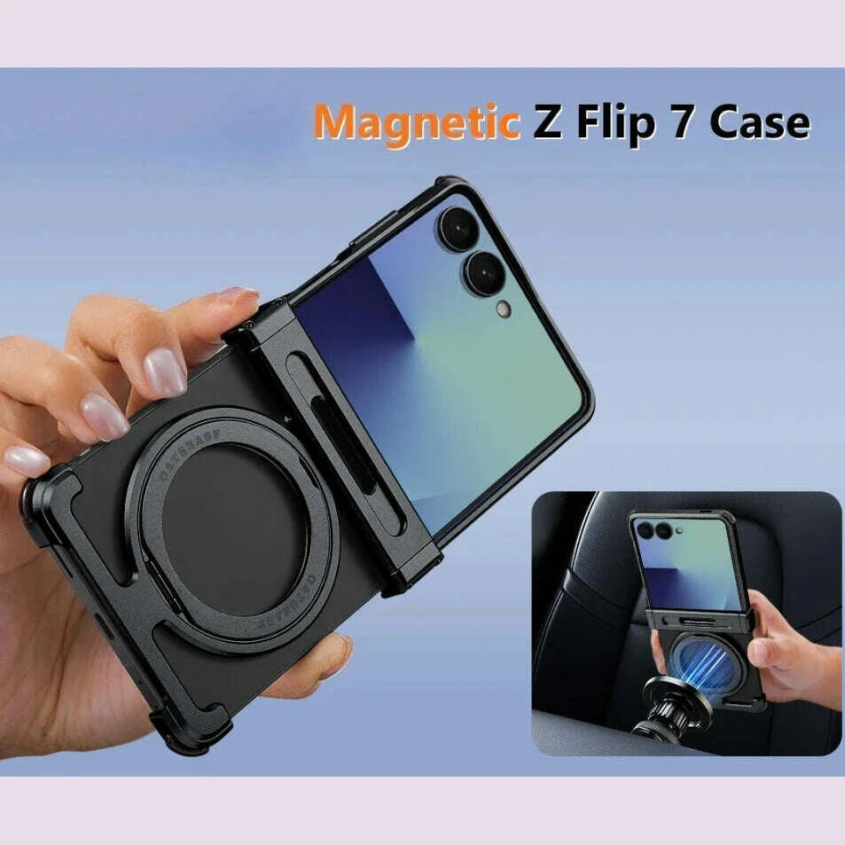 oatsbasf-metal-frameless-phone-case-for-samsung-galaxy-z-flip-7-with-kickstand-360°rotation-magnetic-shockproof-protective-coverkimlud-womens-fashion-34614553