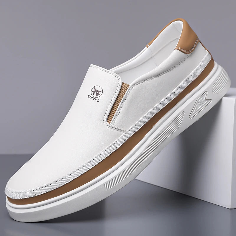 Men's Casual Shoes – Slip-On Driving Moccasin – Leather | KIMLUD