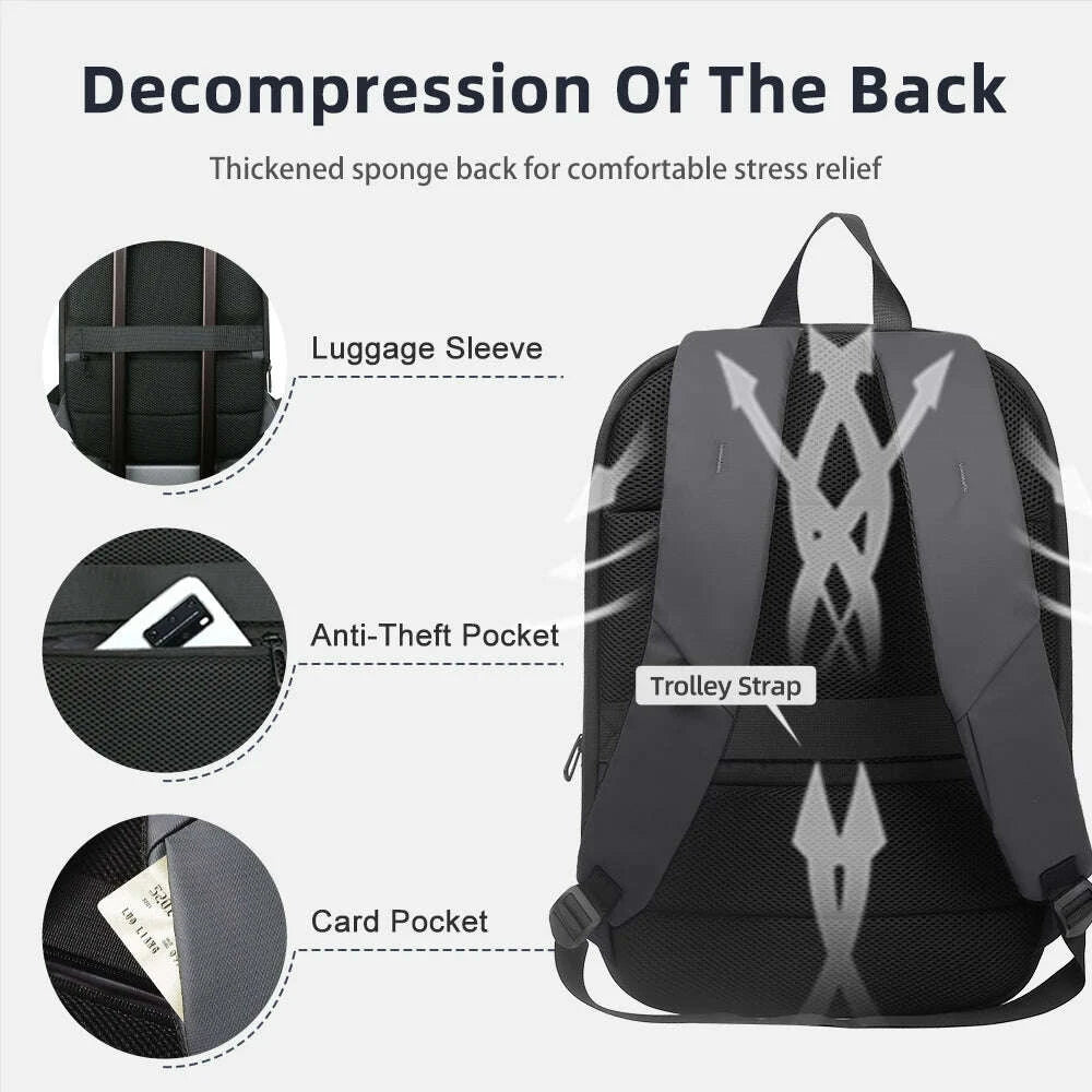KIMLUD, HK Business Backpack for Men 17 Inch Laptop Backpack with USB Port Slim Expandable Waterproof Travel Bag Large Work Computer Bag, KIMLUD Womens Clothes