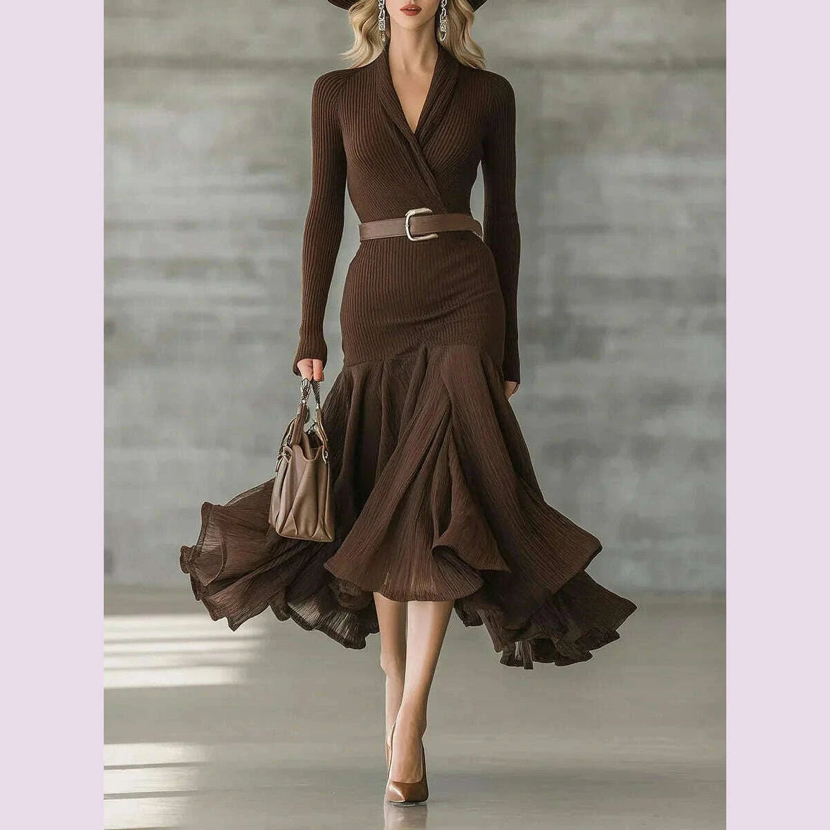 womens-elegant-brown-ribbed-knit-dress-surplice-v-neck-long-sleeve-belted-ruffle-hem-midi-dress-formal-party-evening-dresskimlud-womens-fashion-34621134