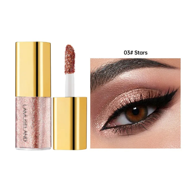 Pearlescent Liquid Eyeshadow Eight-Shade Range, Long-Lasting Glitter Finish — Multicolor | KIMLUD
