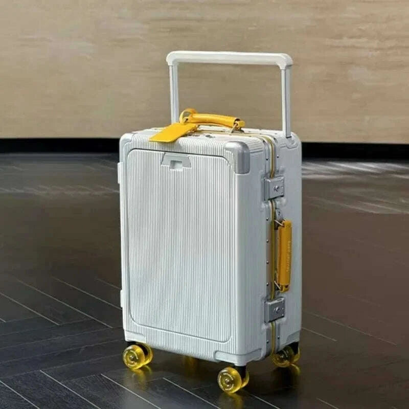 front-opening-pocket-rolling-luggage-aluminum-frame-wide-handle-trolley-suitcase-with-colorful-silent-wheels-usb-charging-plugkimlud-womens-fashion-34614826