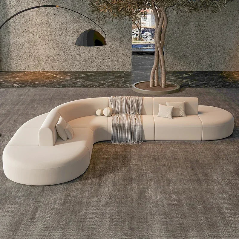 Wood Nordic European Sofa Large Lounge Design — White | KIMLUD
