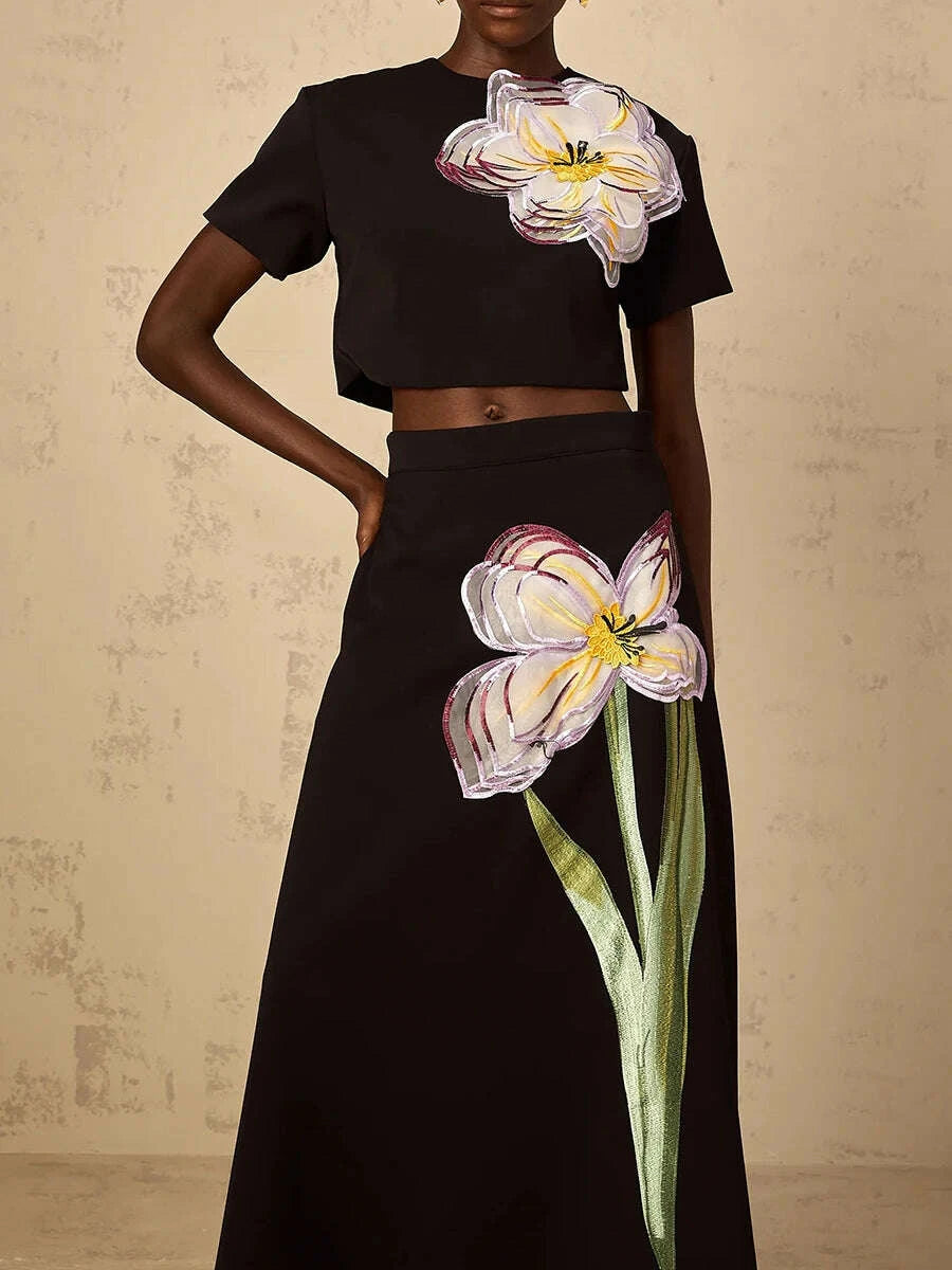 vgh-spliced-appliques-two-piece-set-for-women-o-neck-short-sleeve-top-high-waist-a-line-temperament-skirt-outfits-female-fashionkimludkimlud-35578725