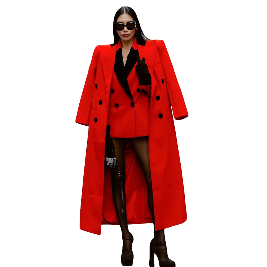 Elegant Women's Formal Dresses Suit Gowns Jacket and Long Over Jacket