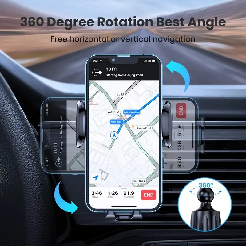 Car Phone Holder - Foldable Rotatable - Air Vent Mount | KIMLUD