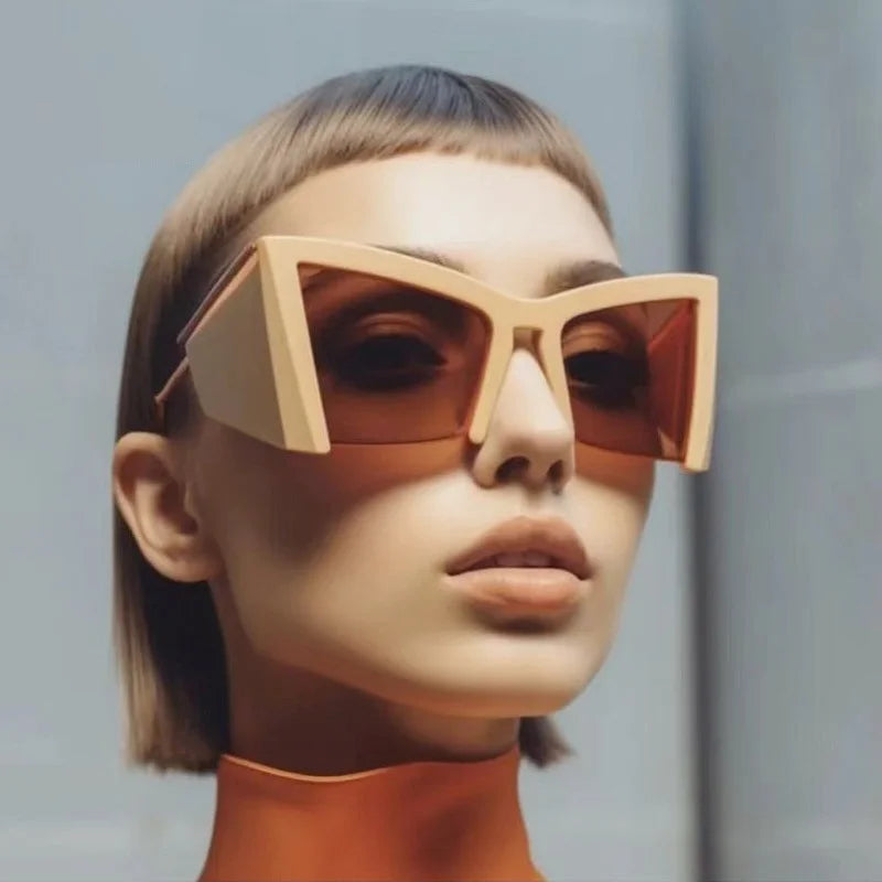 Half-Frame Sunglasses Polycarbonate — Black | KIMLUD