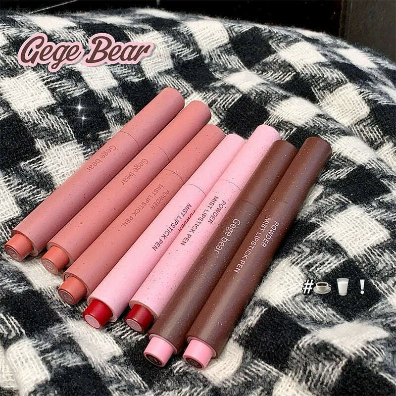 gege-bear-pink-matte-lipstick-pen-matte-matte-long-lasting-whitening-lip-glosskimlud-womens-fashion-34598969