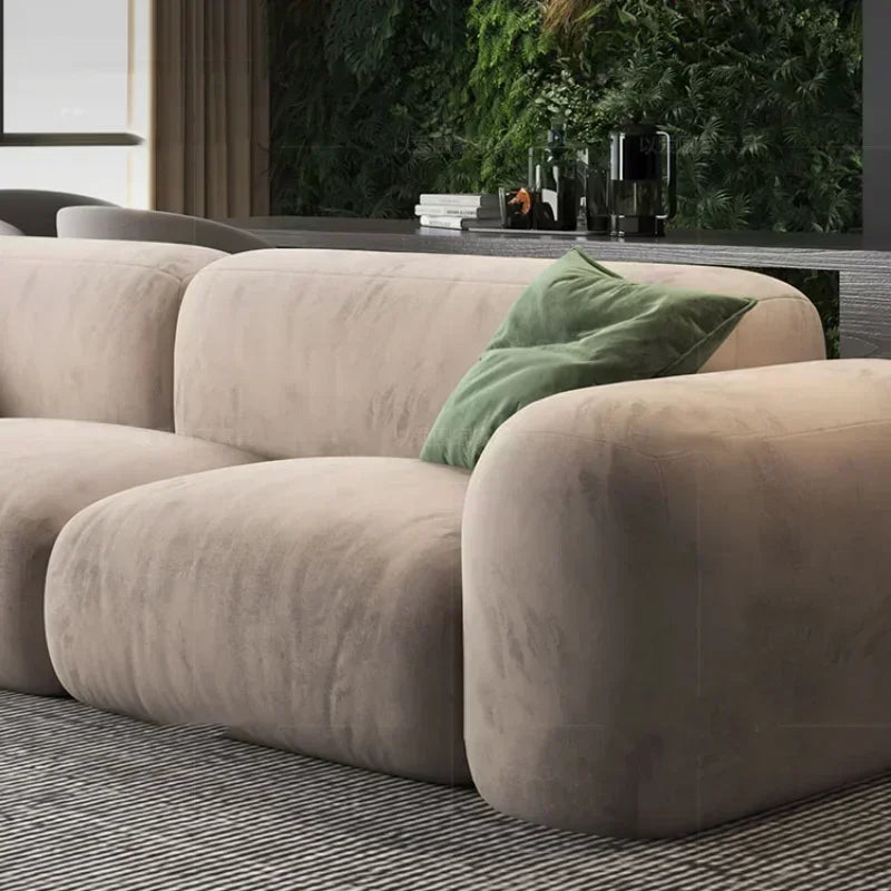 Modern Fabric Sofa Bed Foam Cushions — Beige | KIMLUD