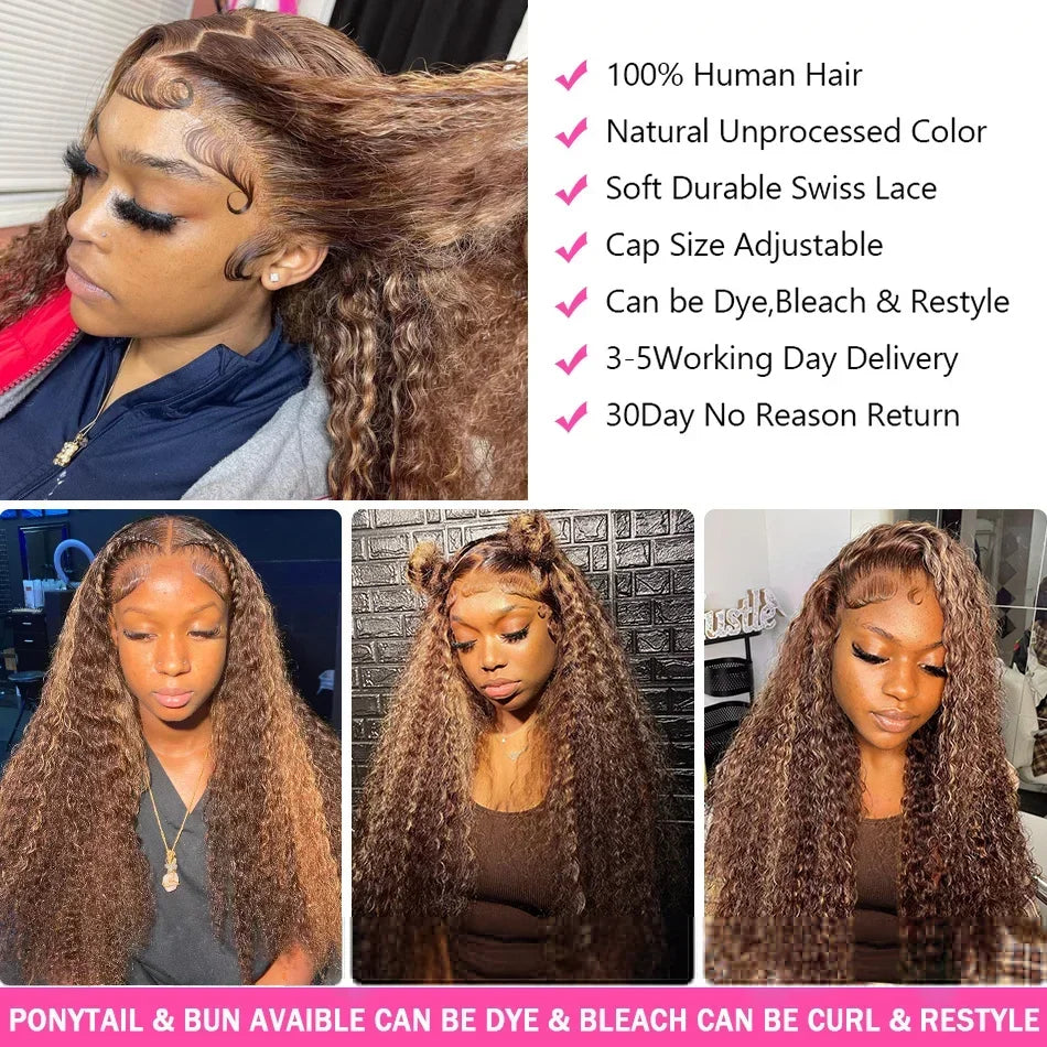 Lace Front Wig – HD Deep Wave – Human Hair – Honey Blonde | KIMLUD