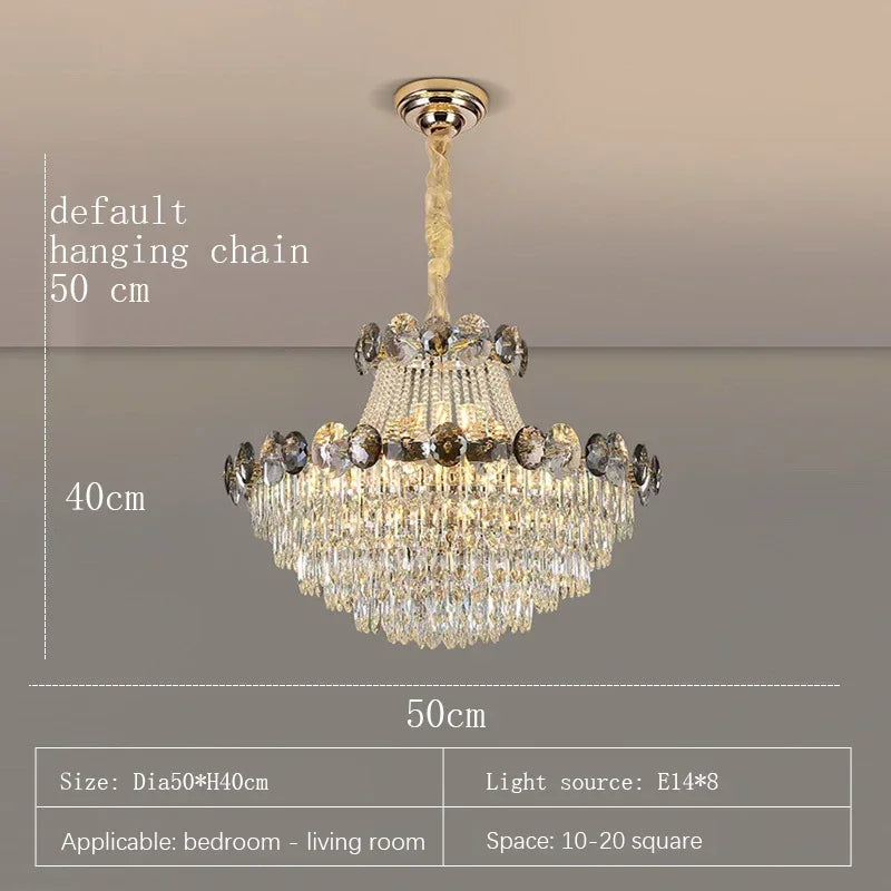 Crystal chandelier living room bedroom luxury modern minimalist villa decorative lamp 110V220V support customization