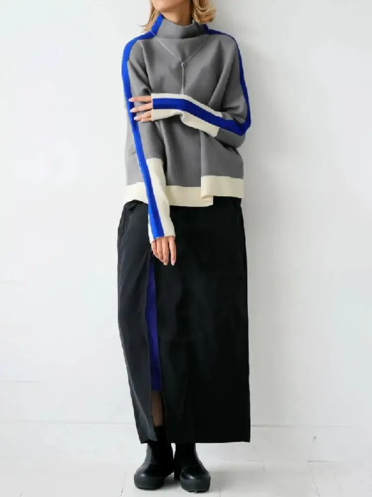 Hoodless Sweatshirt – High Neck – Cotton-Polyester – Pullover | KIMLUD