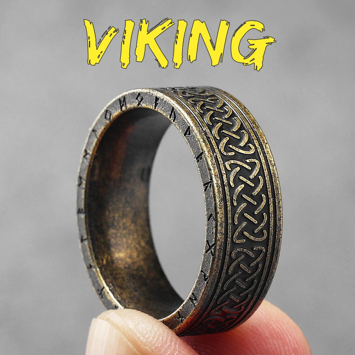 Retro Viking Celtic Knot Runes Stainless Steel Men Rings Punk New In For Male Women Fashion Jewelry Creativity Gift Wholesale