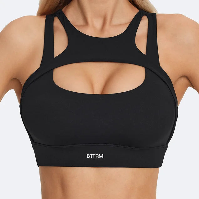 Hollow Sports Bra High Impact Push Up — Naked | KIMLUD