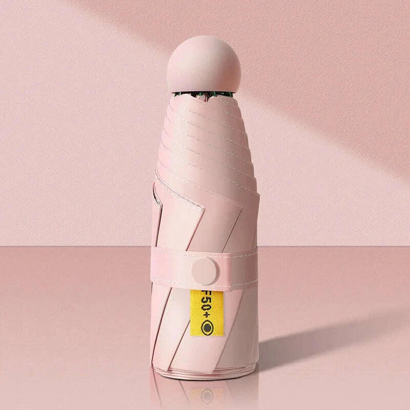 KIMLUD, Compact Travel Mini Umbrella Uv Protection Capsule Umbrella 5 Fold Ultra Lightweight Sunshade Umbrellas Protable Manual, KIMLUD Womens Clothes