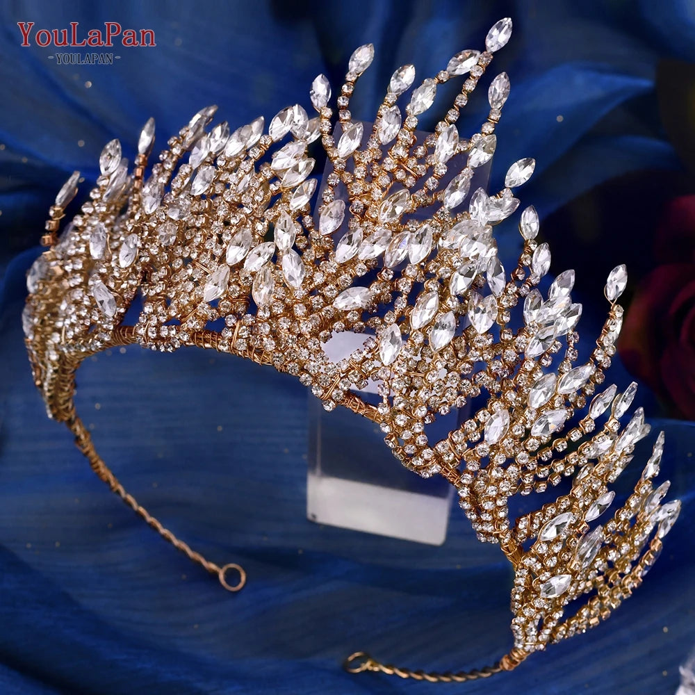 YouLaPan HP193P Wedding Headwear Necklace Earrings Jewelry Set Bride Headbands Rhinestone Headpiece Bridal Tiaras and Crowns