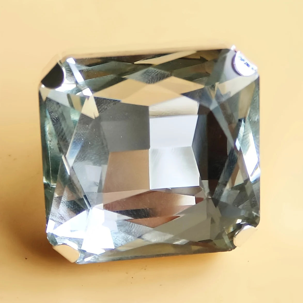 Crystal Ring Oversized Square Stone — Crystal | KIMLUD