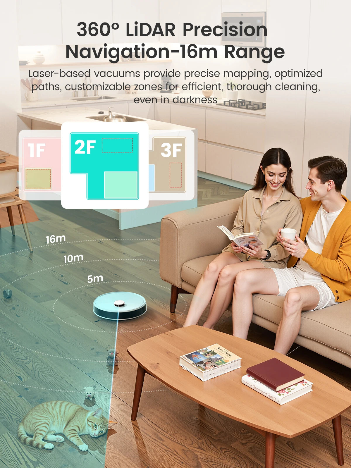 LEFANT M3 M3L Robot Vacuum Cleaner with Mapping, 12000Pa Suction, Emptying Station, Automatic Washing and Drying, DTOF Laser